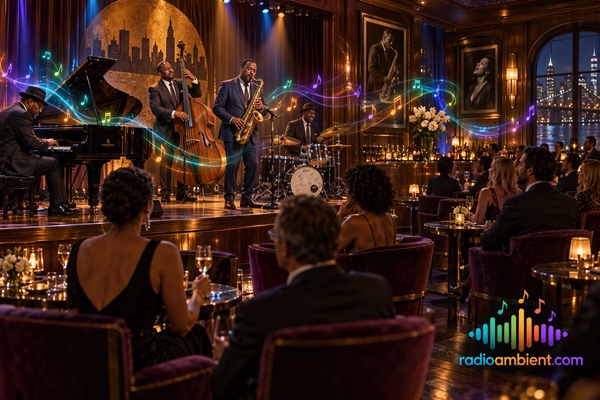 People listening to music in a jazz club. radioambient.com
