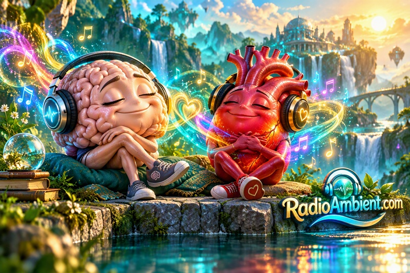 RadioAmbient.com – Friendly Brain & Heart Enjoying Ambient Music in a Colorful 3D Fantasy World